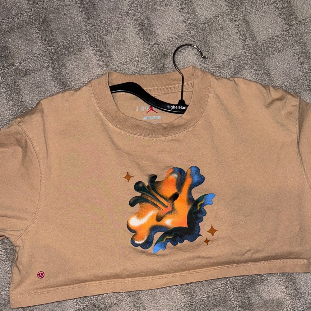 Jordan Kids Tan and Orange Graphic Tee